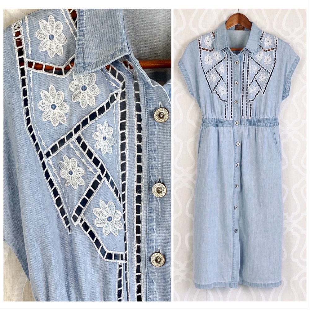 Polly Farms Chambray Denim Prairie Dress - Picture 4 of 11